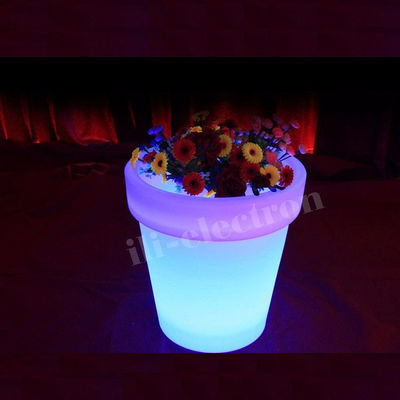 Zaaładowalny LED Light Planter, Oświetlone Plantery Na zewnątrz Okrągły Zmieniający kolor