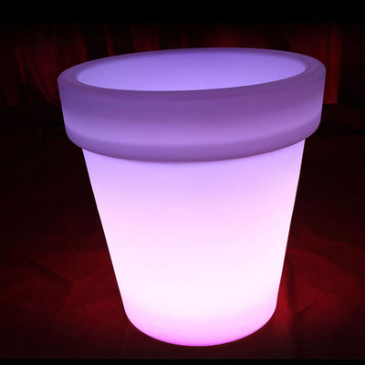 Zaaładowalny LED Light Planter, Oświetlone Plantery Na zewnątrz Okrągły Zmieniający kolor