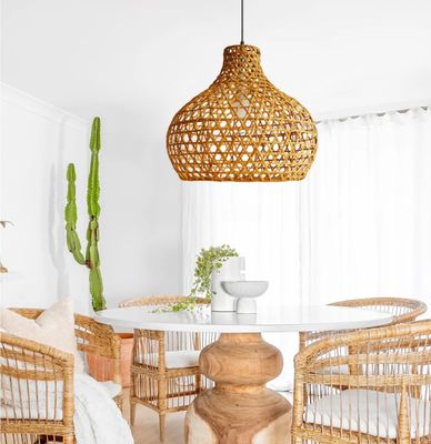 Wabi-Sabi Rattan Lustre Art Lamps Ręcznie Tkanego Rattan Latern Do Ogrodu