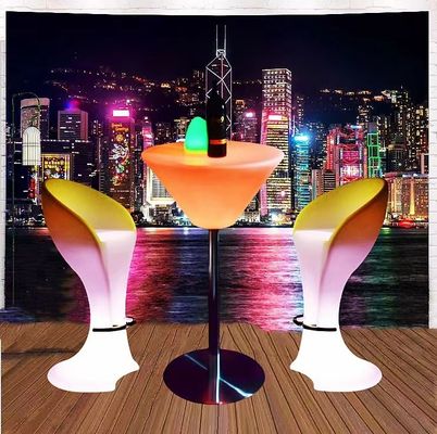 Świecący meble LED Bar Light Up Cocktail Stolik i krzesła Oświetlone wodoodporne LED Bar Stolik Led Meble