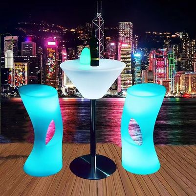 Świecący meble LED Bar Light Up Cocktail Stolik i krzesła Oświetlone wodoodporne LED Bar Stolik Led Meble