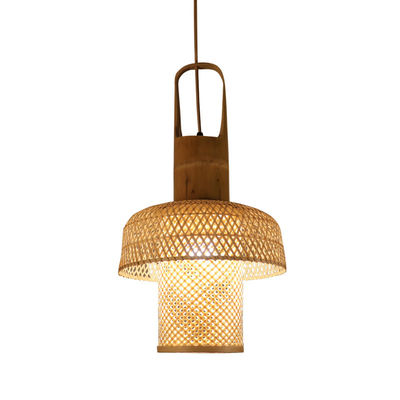 Wieszające chińskie lampy bambusowe lampy bambusowe tkaniny żyrandol