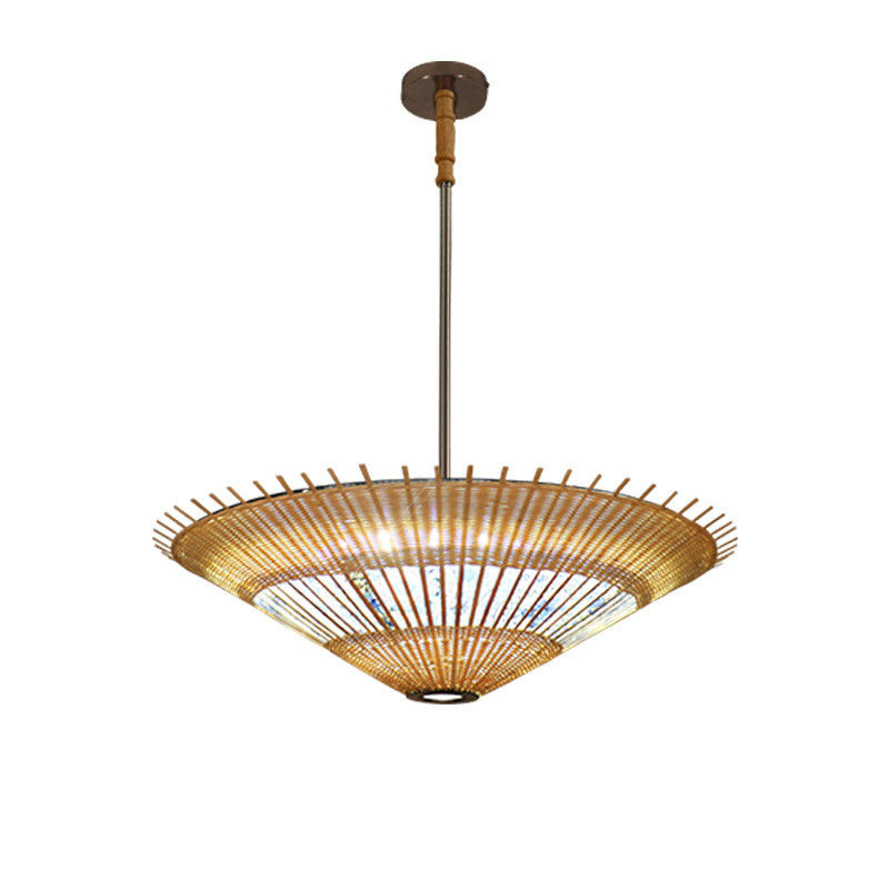 OEM Bamboo Rattan Pendant Light Umbrella Shape For Home Decoration (Obiekt z bambusowego ratanu)