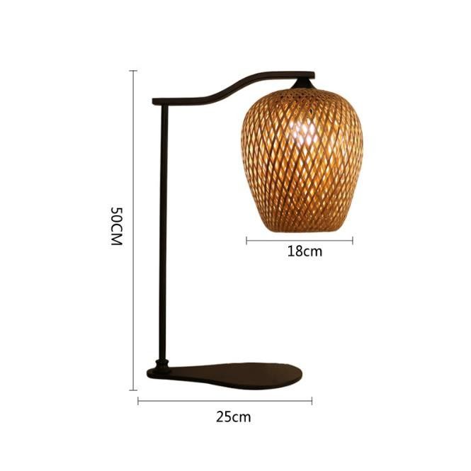 Atmosfera Lampa stołowa z rotanu, bambowowe światło do dekoracji wnętrz