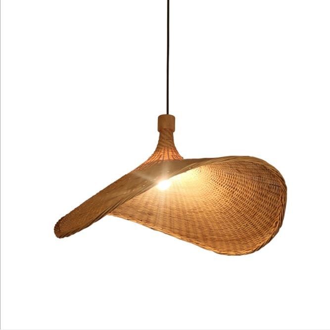 Oświetlenie w kształcie kapelusza lampy bambusowe dekoracje lampy ratanowe wisiorki do klubów sklepów