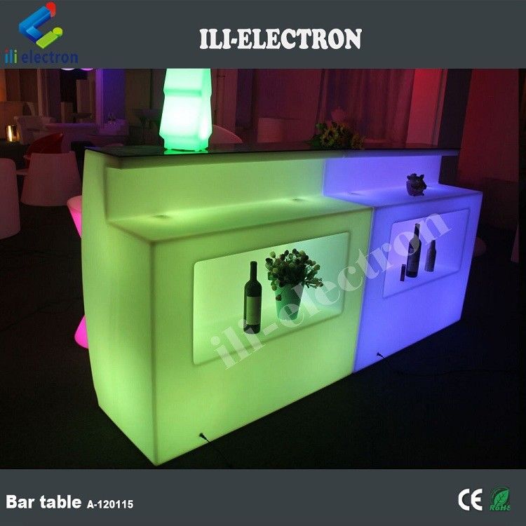 Plastikowy bar oświetlony w różnych kolorach, nowoczesny, domowy, mini bar, na sprzedaż