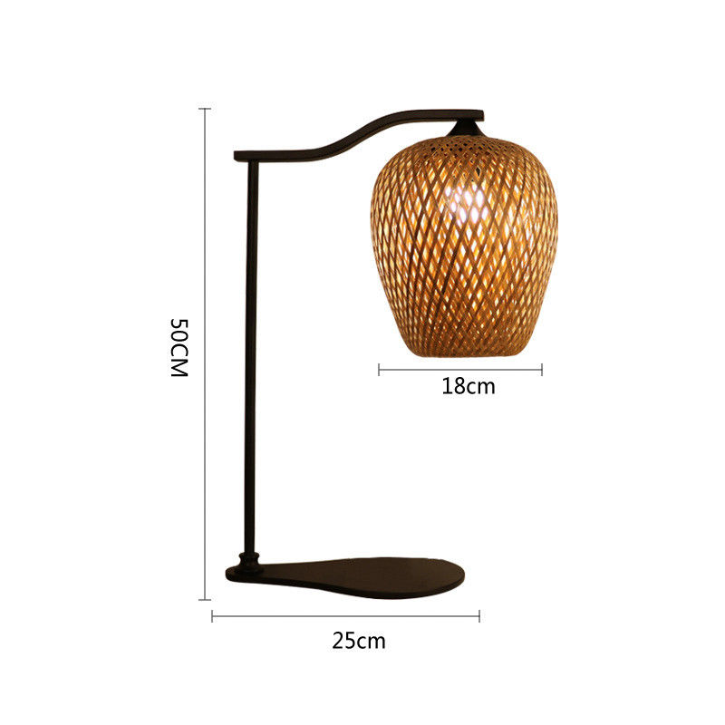 Nowoczesna lampa stołowa i zasłona z bambusa naturalnego do dekoracji domu